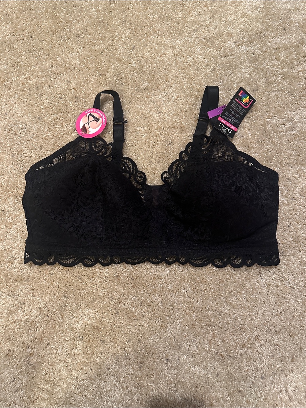 Bali Black Lace Bralette with Scalloped Trim